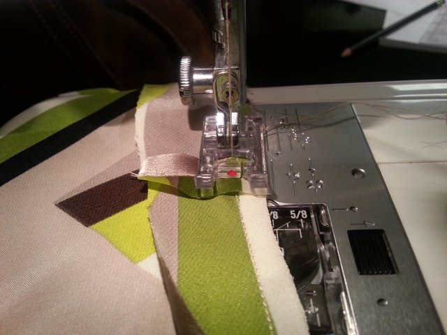 Stitch Bias tape seam down